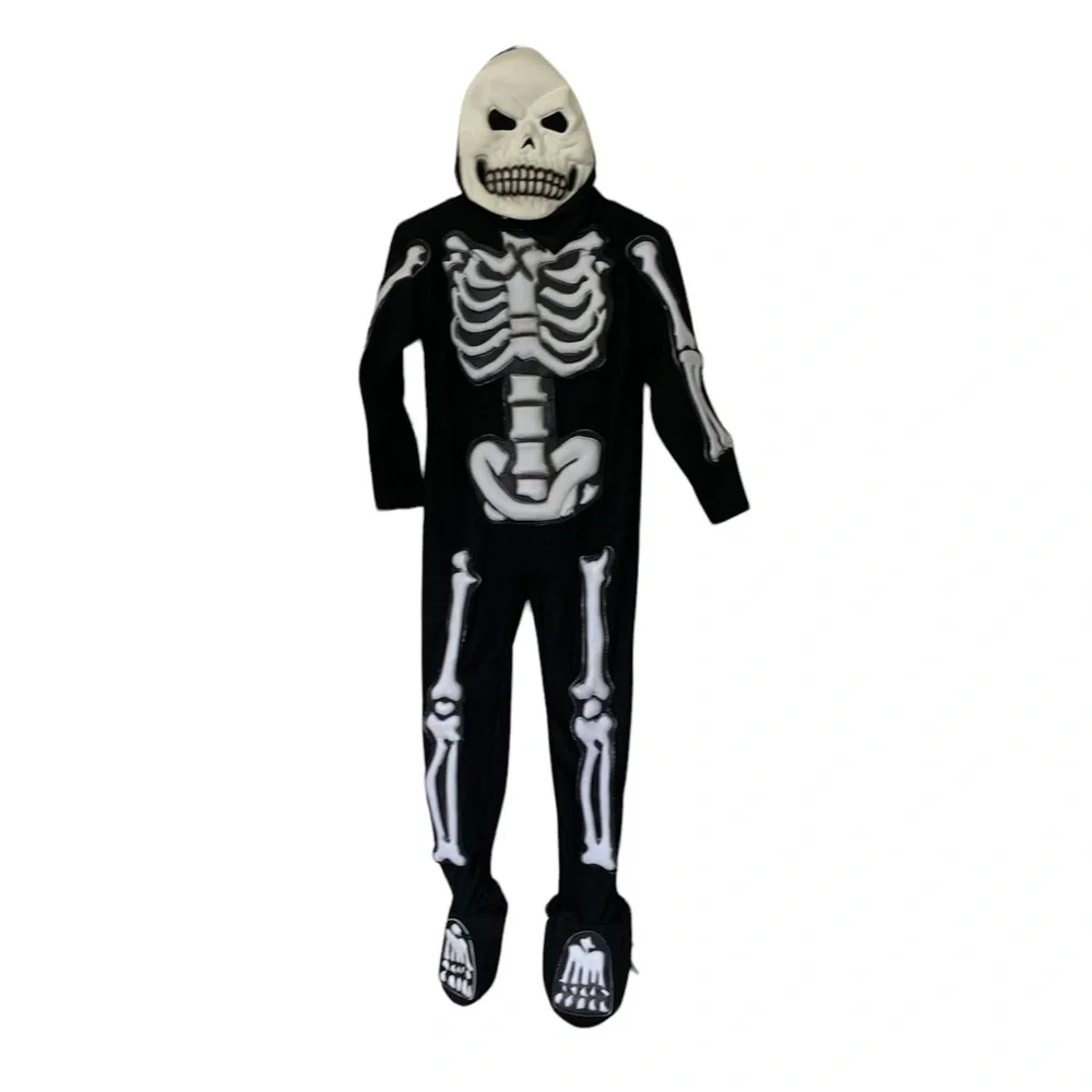 Spooktacular Skeleton Halloween Costume with ghostly mask, child’s medium